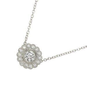 TIFFANY CO. Diamond Flower motif Necklace Pt Platinum 90277657